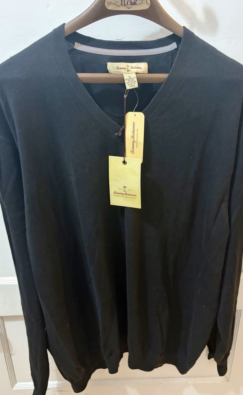 H22 NWT Tommy Bahama LS Men's PIMA V-Neck XL $149